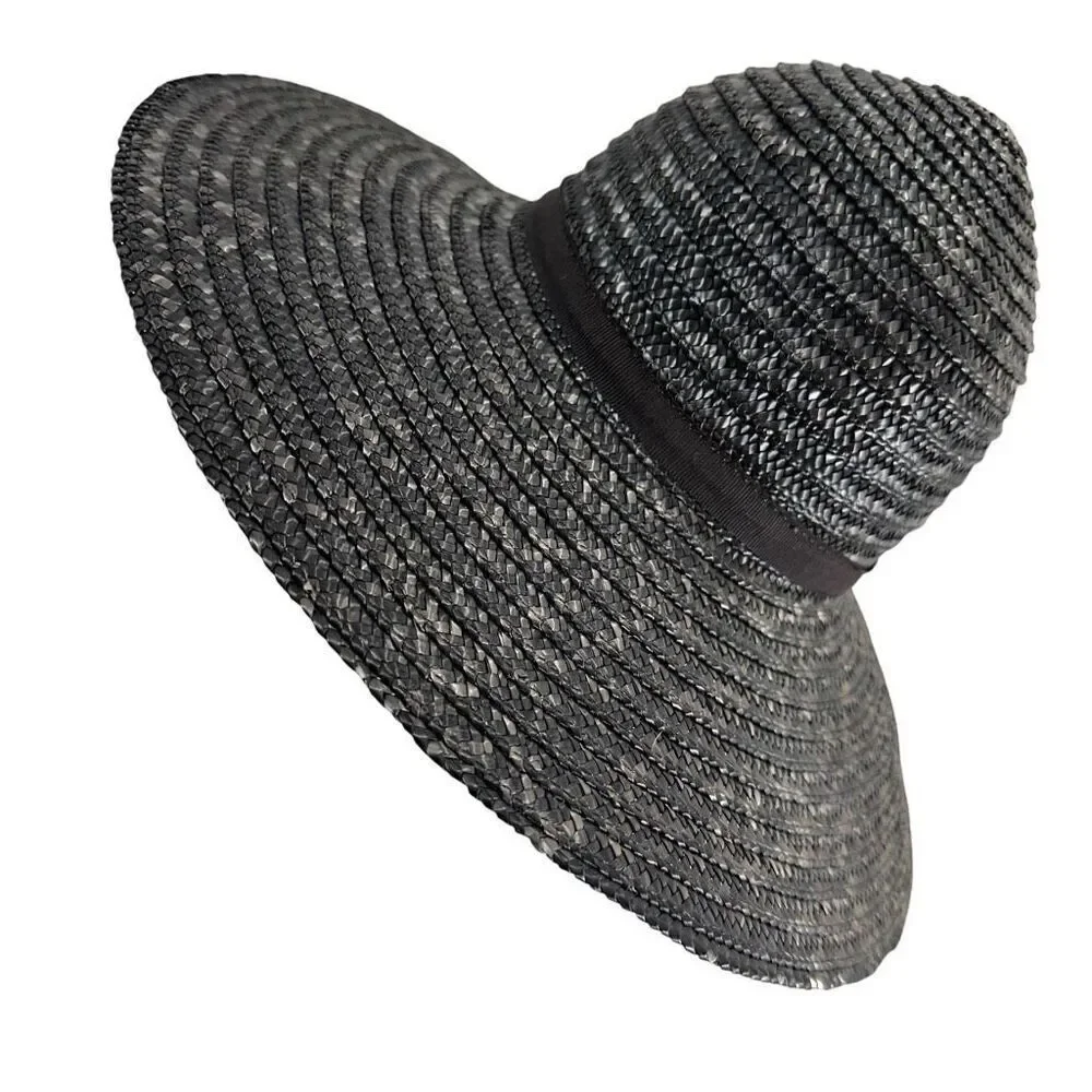 Vintage Betmar Black Italian Straw Brim Hat O/S